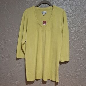 NEW.Avenue Women's Soft Green. Knit Top  Size 14/16